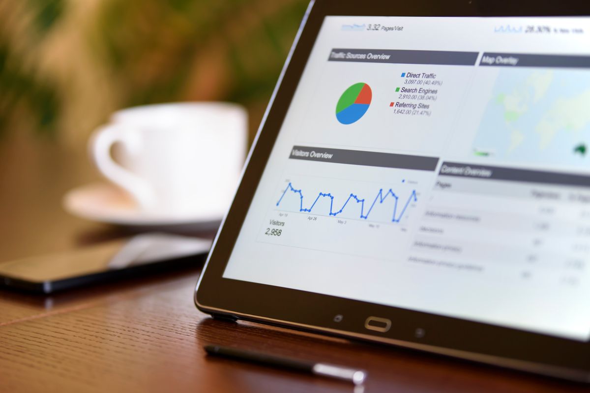 A professional working hands-on with a data analytics dashboard